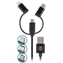 Zobrazit detail produktu Datov kabel Forever 3v1 USB/microUSB, Lightning, USB-C 1m 1,5A ern