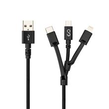 Zobrazit detail produktu Datov kabel Epico 3v1 USB/microUSB, Lightning, USB-C 1,2m ern