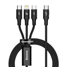 Zobrazit detail produktu Datov kabel Baseus Rapid 3v1 USB-C/microUSB, Lightning, USB-C 1,5m PD 20W ern