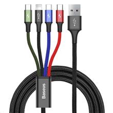 Zobrazit detail produktu Datov kabel Baseus 4v1 USB/microUSB, Lightning, 2xUSB-C 1,2m 3,5A ern