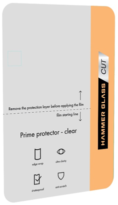 Ochrann flie Hammer Glass Prime Protector Clear pro telefony do 7,5 palc