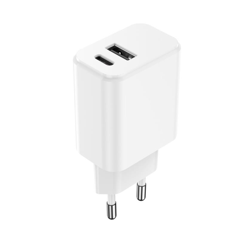 Rychlonabíječka do sítě Setty 1x USB + USB-C 3A 20W bílá