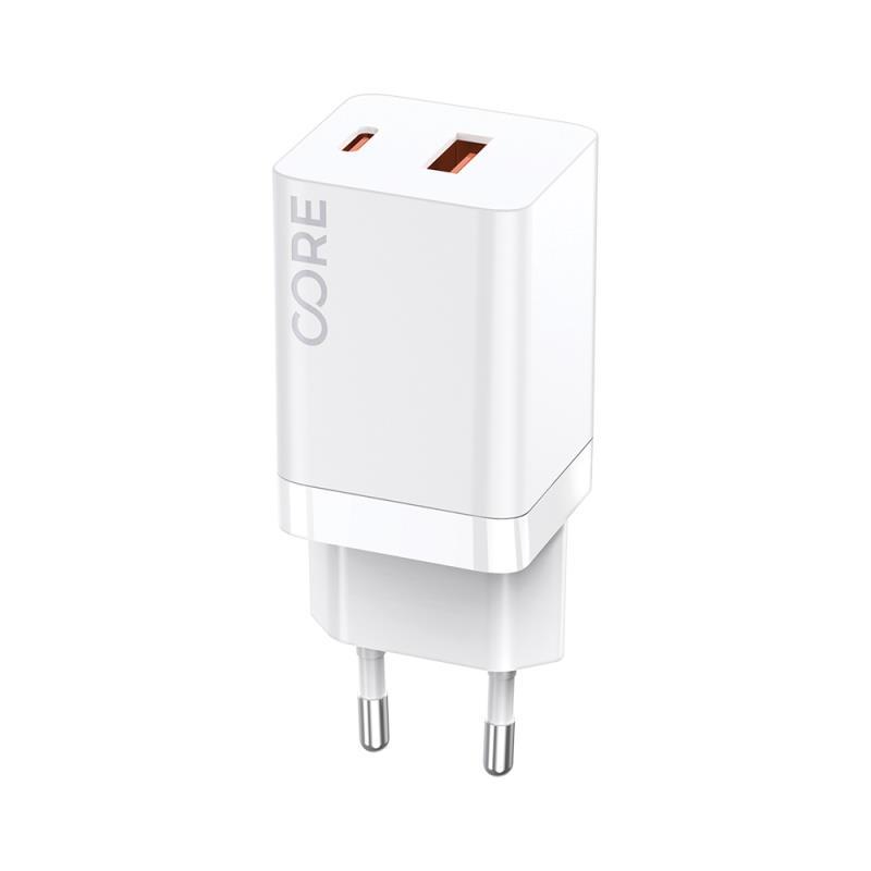 Rychlonabíječka do sítě Forever Core USB-C PD a USB QC 3.0 30W bílá