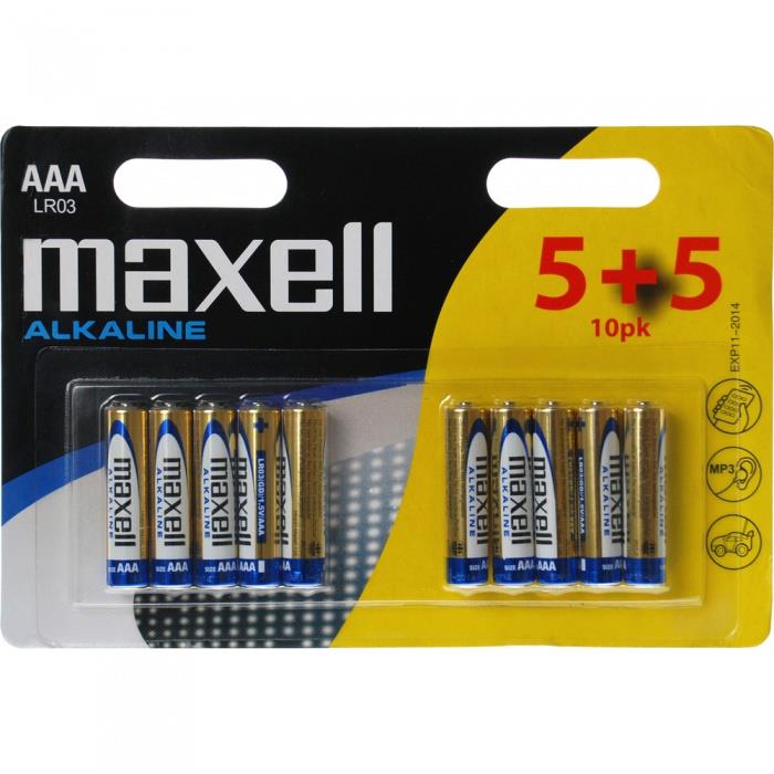 Alkalická baterie Maxell AAA 10 ks