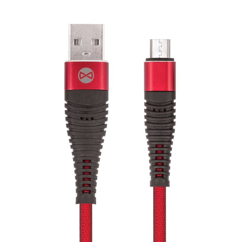 Datový kabel Forever micro USB 1m 2A shark textilní červený