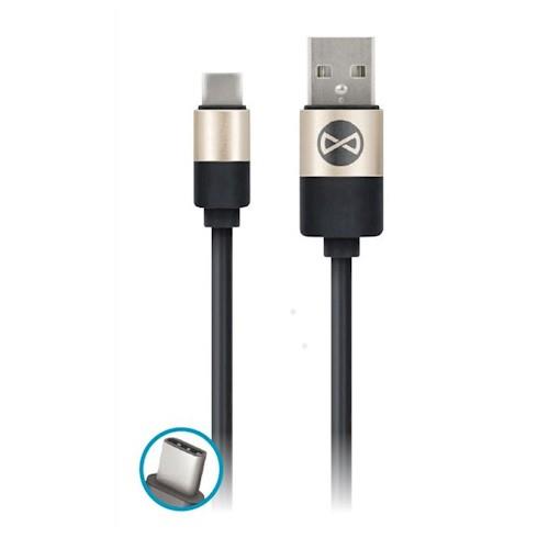 Datový kabel Forever USB-C 1m 2A modern černý