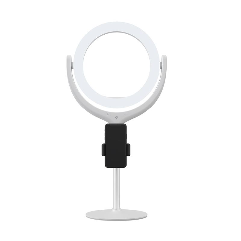 Univerzální selfie stojan se světelným prstencem 8” (40 cm) Devia bílý