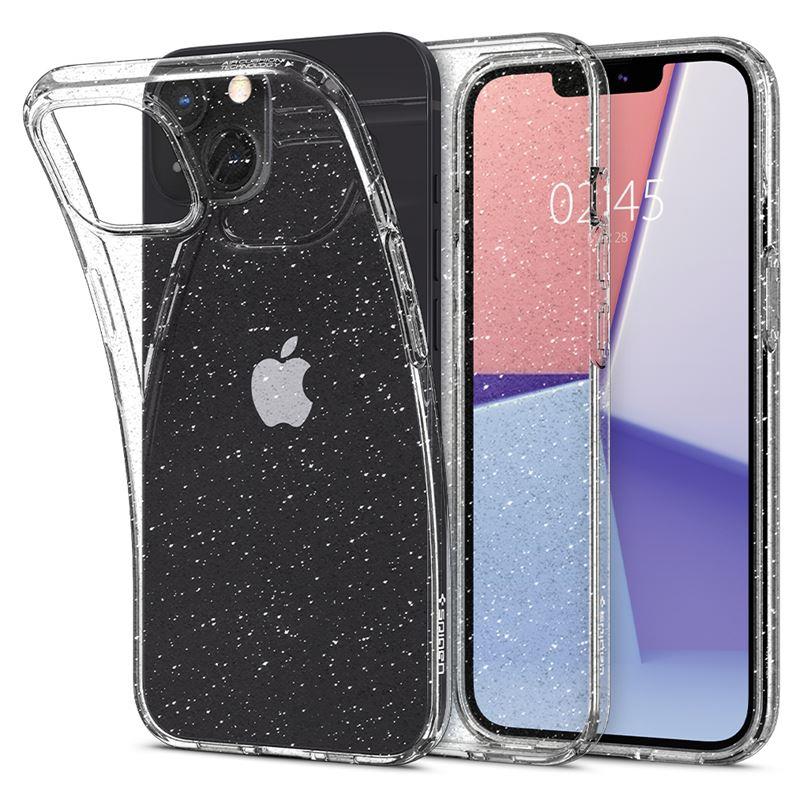 Ochranný kryt Spigen Liquid Crystal Glitter pro Apple iPhone 13 transparentní