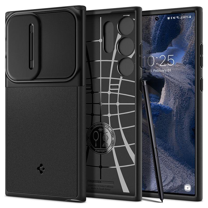 Ochranný kryt Spigen Optik Armor pro Samsung Galaxy S23 Ultra černý