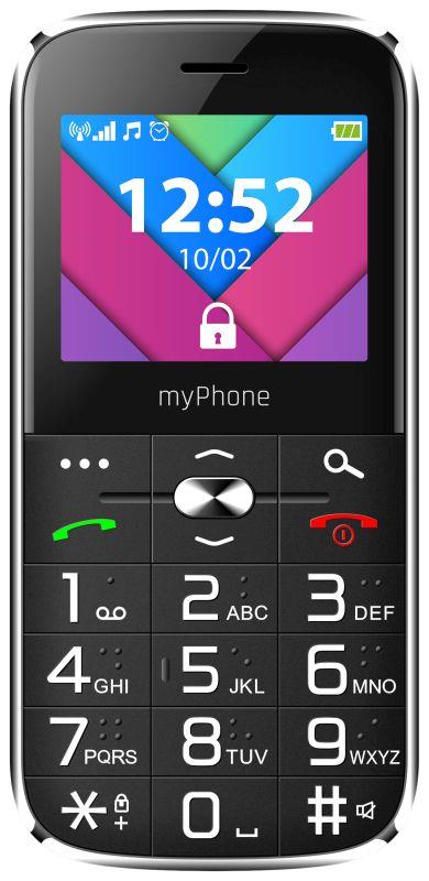 Telefon myPhone Halo C Senior černý s nabíjecím stojánkem