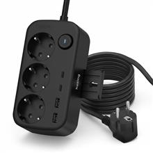 Zobrazit detail produktu Nab�jec� stanice Huslog 15W 3xz�suvka, 2xUSB-C, 2xUSB, 1x dr��k na telefon �ern�