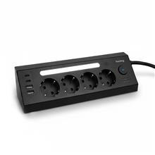 Zobrazit detail produktu Nab�jec� stanice Huslog 15W 4xz�suvka, 2xUSB-C, 2xUSB, 1x LED sv�tlo �ern�