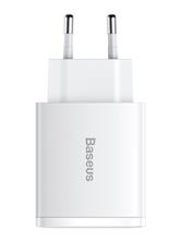 Zobrazit detail produktu Rychlonabíječka do sítě Baseus 2xUSB-A,  1xUSB-C Quick Charge 30W EU bílá