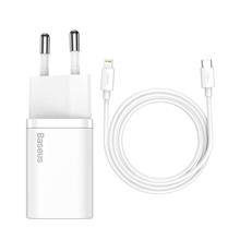 Zobrazit detail produktu Nab�je�ka do s�t� Baseus Super Si 20W s kabelem USB-C/Lightning 1m, 1xUSB-C b�l�