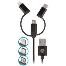 Zobrazit detail produktu Kabel Forever 3v1 USB/microUSB, Lightning, USB-C 1m 1,5A ern