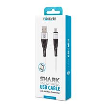 Zobrazit detail produktu Datový kabel Forever USB-C 1m 2A shark textilní bílý
