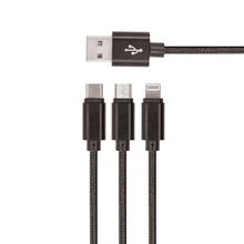 Zobrazit detail produktu Kabel Setty 3v1 USB/microUSB, Lightning, USB-C 1m 2A ern