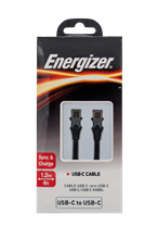 Zobrazit detail produktu Datový kabel Energizer USB-C na USB-C 1, 2m 2, 4A silikonový černý