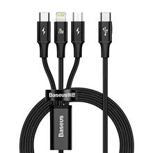 Zobrazit detail produktu Kabel Baseus Rapid 3v1 USB-C/microUSB, Lightning, USB-C 1,5m 20W ern