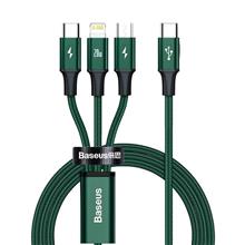 Zobrazit detail produktu Kabel Baseus Rapid 3v1 USB-C/microUSB, Lightning, USB-C 1,5m 20W zelen