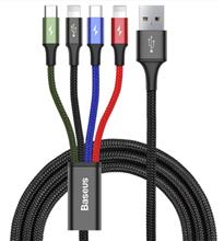 Zobrazit detail produktu Datov kabel Baseus 4v1 USB/microUSB, 2xLightning, USB-C 1,2m 3,5A ern