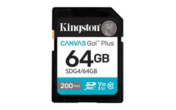 Zobrazit detail produktu Pam�ov� karta 64GB Kingston SDXC Canvas Go Plus Gen4 200MB/s C10 UHS-I U3 V30