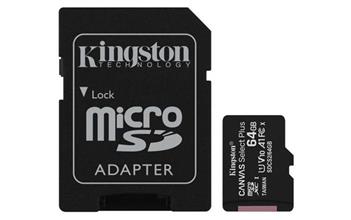 Zobrazit detail produktu Paměťová karta Kingston Micro 64GB Class 10 UHS-I s adaptérem SD2