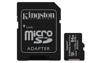 Zobrazit detail produktu Pamov karta 64GB Kingston microSDXC Class 10, UHS-I s adaptrem SD2