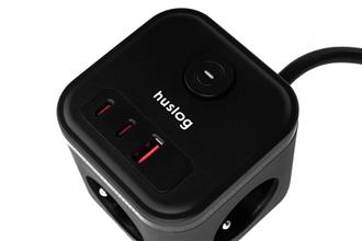 Zobrazit detail produktu Nabjec stanice Huslog 20W 3xzsuvka, 2xUSB-C, 1xUSB ern