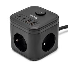 Zobrazit detail produktu Nabjec stanice Huslog 15W 3xzsuvka, 2xUSB-C, 2xUSB ern