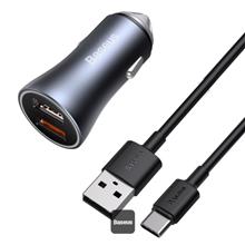 Zobrazit detail produktu Nab�je�ka do auta Baseus Golden Contactor Pro s kabelem USB-C 1m 40W 2x USB �ed�