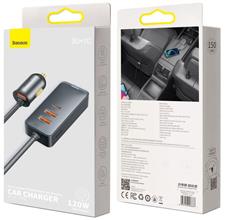 Zobrazit detail produktu Nab�je�ka do auta Baseus s prodlu�ovac�m kabelem 1,5m 120W 3xUSB, 1xUSB-C �ed�