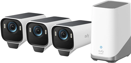 Zobrazit detail produktu Venkovn kamera se solrnm nabjenm Anker eufy S3 Pro (sada 3ks+jednotka HomeBase 3), 4K bl